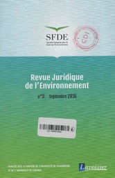 Revue juridique de l'environnement. 3, Samedi 9 Septembre 2017 | 