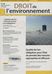 Droit de l'environnement. 258, Dimanche 9 Juillet 2017 | 