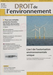 Droit de l'environnement. 255, Dimanche 9 Avril 2017 | 