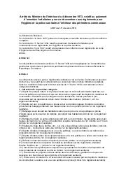 Arrêté du Ministre de l'Intérieur du 4 décembre 1973 : Arrêté du Ministre de l'Intérieur du 4 décembre 1973, relatif au paiement d'amendes forfaitaires pour contraventions aux règlements pour l'hygiène et la police sanitaire à l'intérieur des périmètres communaux | 